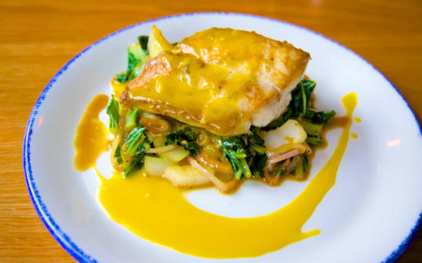 Couvert zonnevis met prei en mosterdvinaigrette