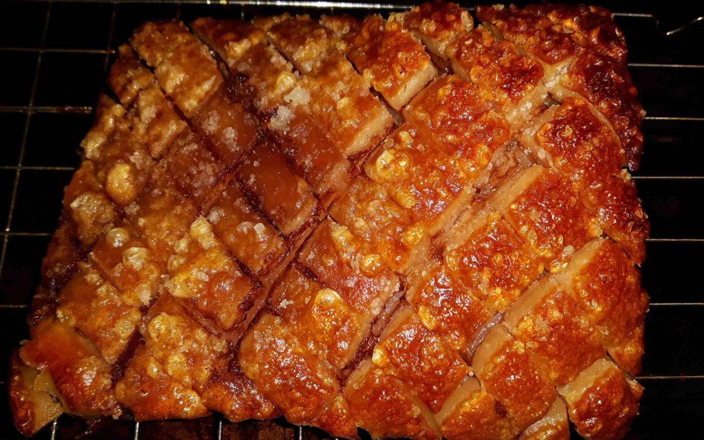 Langzaam gegaard Couvert spek met honing