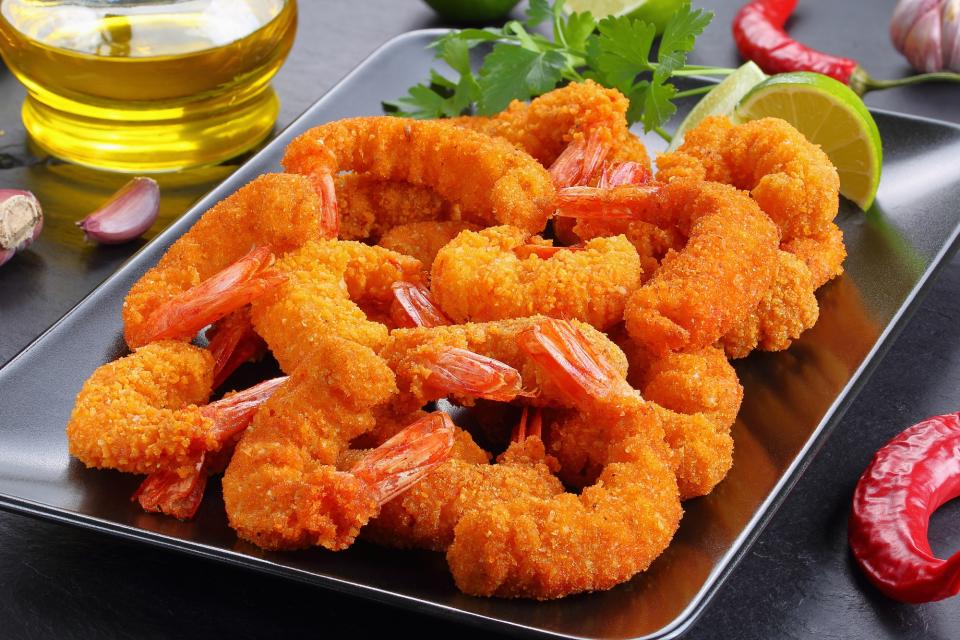 heerlijke gefrituurde garnalen in de Airfryer