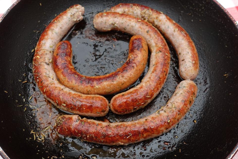 Lamsworst met mediterrane groenten